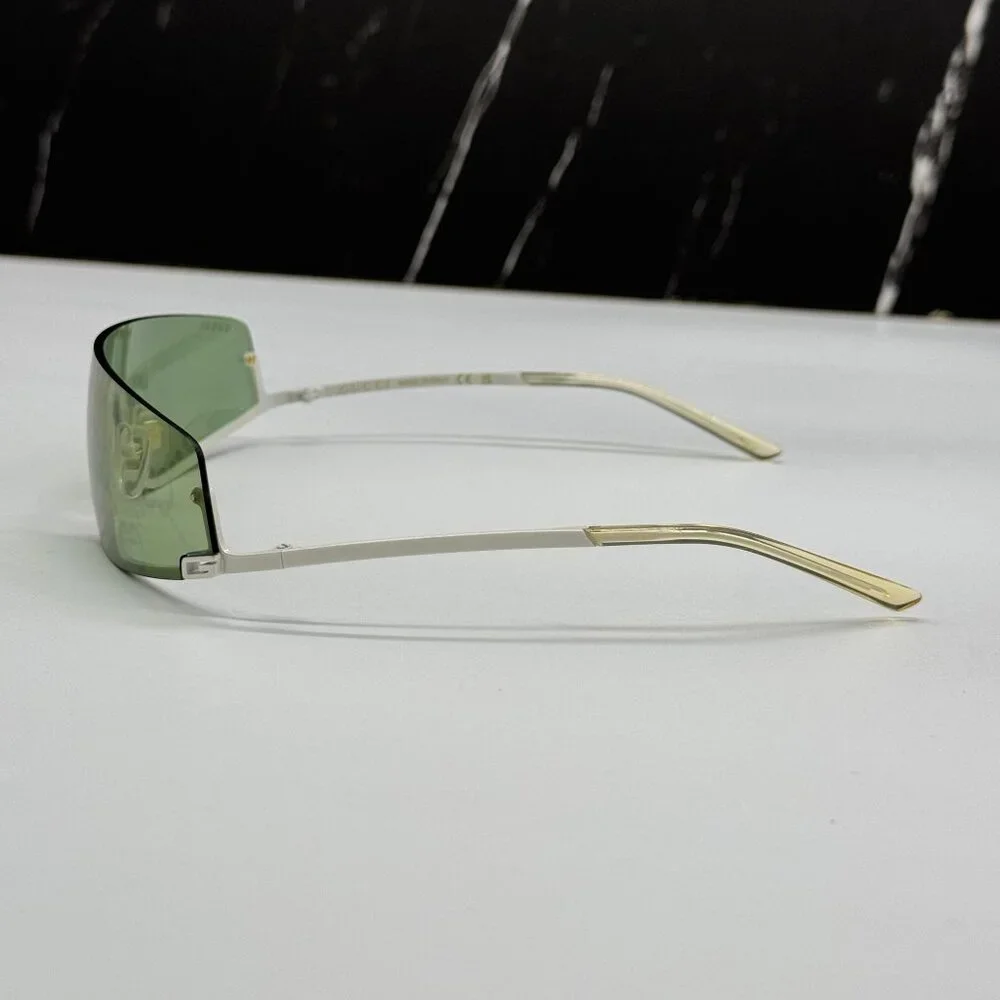 NEW GUCCI GG1561S 003 SHIELD IVORY GREEN UNISEX SUNGLASSES GUCCI